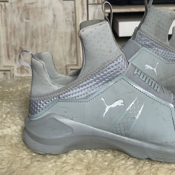 Puma Womens Fierce Sz 9 Quilted 18941802 Gray Running Shoes Mid Top Sneakers - Picture 8 of 13